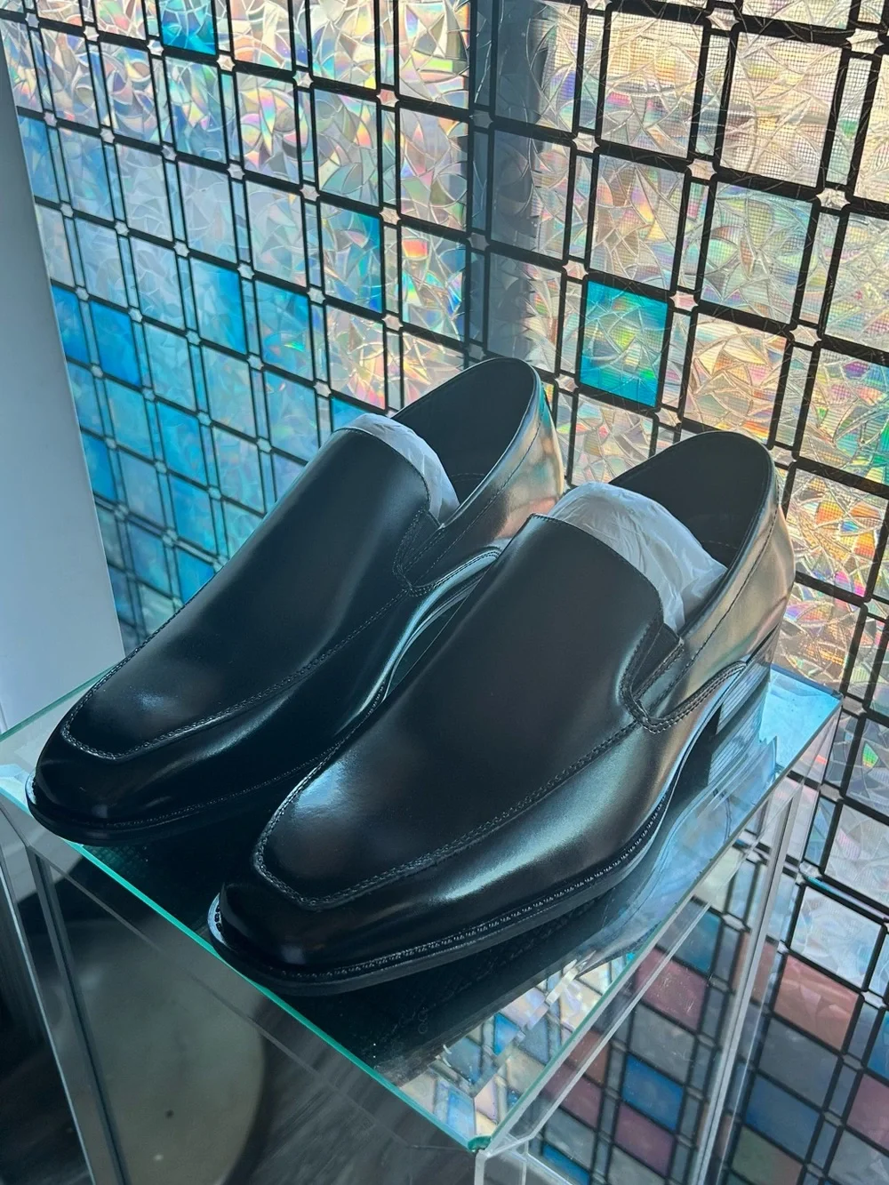 Stacy Adams Black Leather Slip-On Loafers 🕺